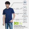 Almo Men Cotton Slub Henley T-Shirt | HalfSleeve | Lightweight & Breathable | Regular Fit Casual T-Shirt for Men-Navy
