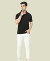 T.T. Men'S Solid Sinker Polo Tshirts With PocketBlack