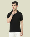 T.T. Men'S Solid Sinker Polo Tshirts With PocketBlack