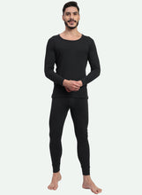 T.T. Men Regular Fit Cotton Rich With Elastomeric Finish Thermal Trouser Pack Of 3-Black