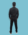 HiFlyers Mens Black Regular FitSolid Fleece Tracksuit