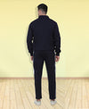 HiFlyers Mens Navy Regular Fit Solid Fleece Tracksuit