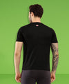 T.T. Men Slim Fit Poly Jersey Round Neck Half Sleeve T-Shirt Black
