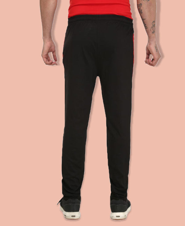 HiFlyers Mens Black-Red Trackpants
