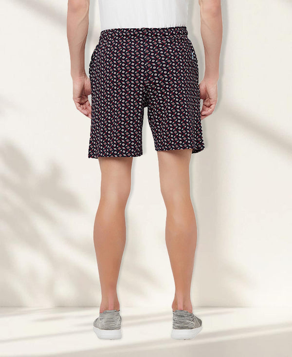 T.T. Men Cool Printed Shorts Pack Of 1 Black