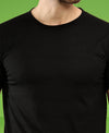 T.T. Men Slim Fit Poly Jersey Round Neck Half Sleeve T-Shirt Black