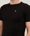 T.T. Men Slim Fit 100% Cotton Cool Round Neck Half Sleev Solid Tshirt Black