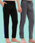 T.T. Men Regular Fit Poly Jersey Cut And Sew Trackpant Pack Of 2-Black-Grey