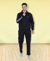 HiFlyers Mens Navy Regular Fit Solid Fleece Tracksuit