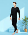 T.T. Men Regular Fit Hotpot Dyed Cotton Fleece Heavy Winter Thermal Trouser -Black