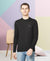 T.T. Men Black Cotton Polyster Regular Fit Solid Sweatshirt Style Tshirt