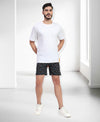 T.T. Men Regular Fit Cotton Polyster Printed Short With Zip Pocket Pack Of 1-Black Geometric