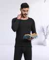T.T. Men Regular Fit Cotton Rich With Elastomeric Finish Thermal Top Pack Of 1-Black
