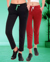 T.T. Women 100% Cotton Interlock Fabric Track Pant Pack Of 2