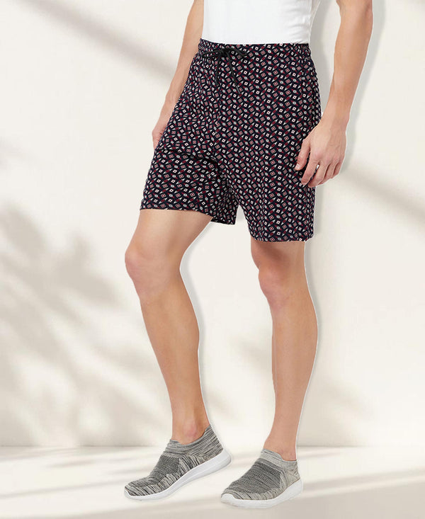 T.T. Men Cool Printed Shorts Pack Of 1 Black