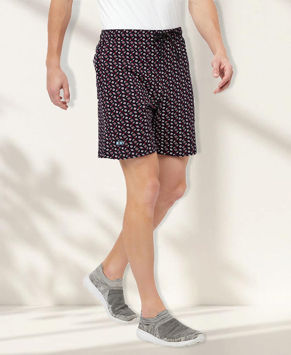 T.T. Men Cool Printed Shorts Pack Of 1 Black