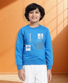HiFlyers Boys Regular Fit | Premium Cotton Fleece |Full Sleeves|Round Neck|Trendy Winter Wear| Sweatshirts For Boys And Girls -Blue
