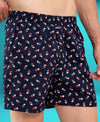 HiFlyers Men Regular Fit Printed Super Combed Cotton Woven Boxer Short Pack Of 1 Blue