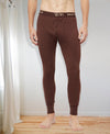 T.T. Mens Brown Slim FitSolid Hotpot Thunder Thermal Trouser