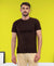 T.T. Men Eco Friendly (Cotton Rich) Recycled Fabric Solid Round Neck Regular Fit Coffee Brown