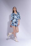 Ikat print satin co ord set