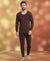 T.T. Mens brown Slim Fit Desire Thermal Set