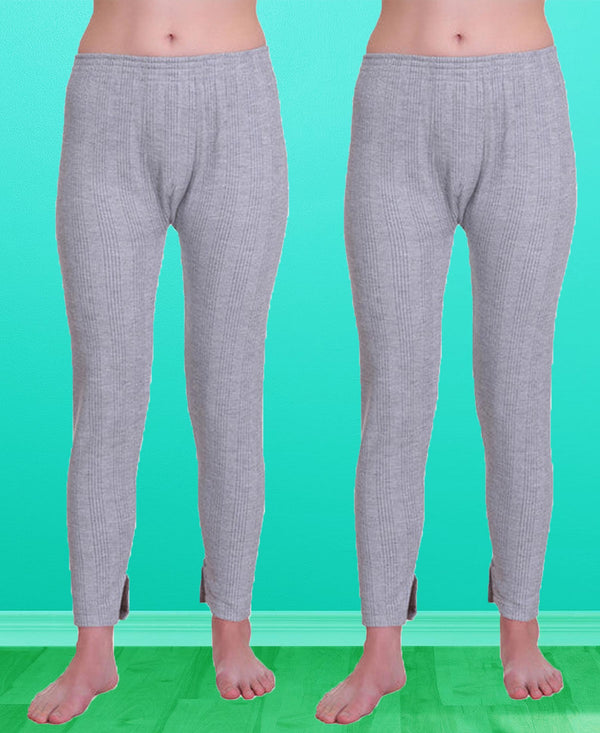 T.T. Women Hotpot Elite Pyjama Thermal Pack Of 2- Grey Melange