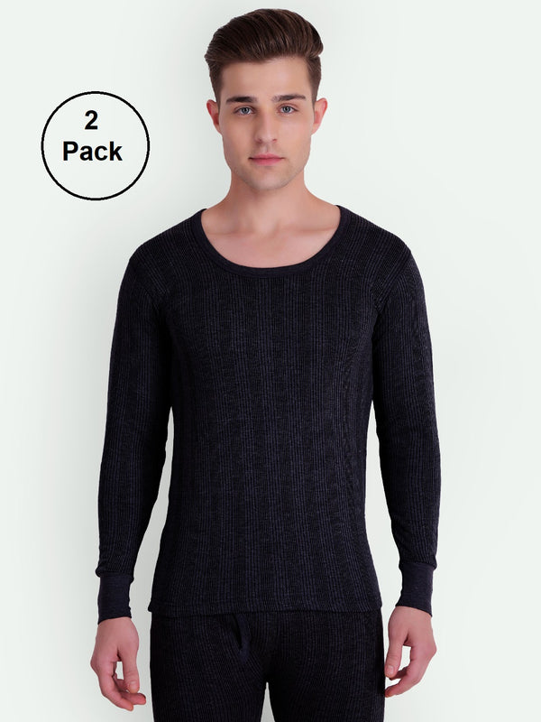 T.T. Men Hotpot Elite Light Weight , Super warm with Polyfill Sandwich technology Top Thermal Pack Of 2- Black
