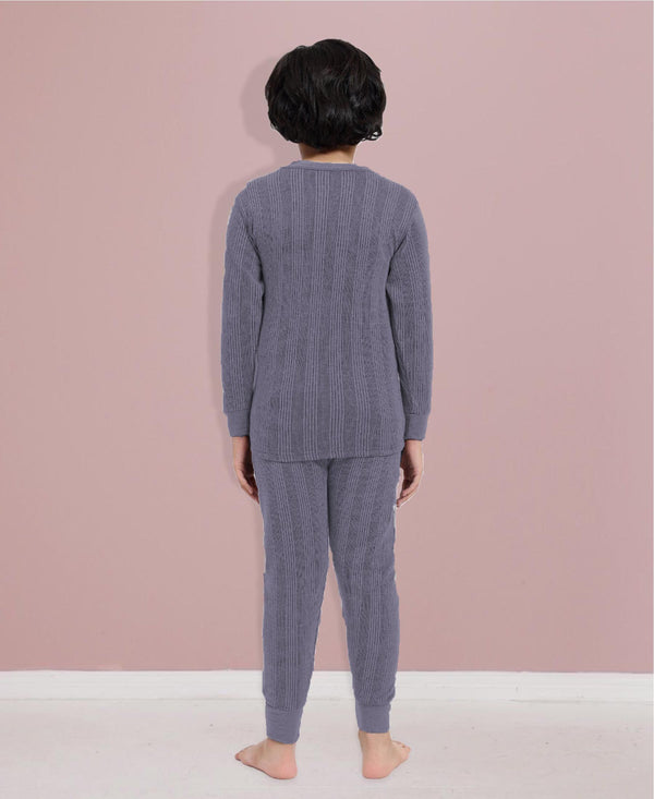 T.T. Elite Kids Light Weight Thermal Set With Polyfill Sandwich Technology - Navy Melange