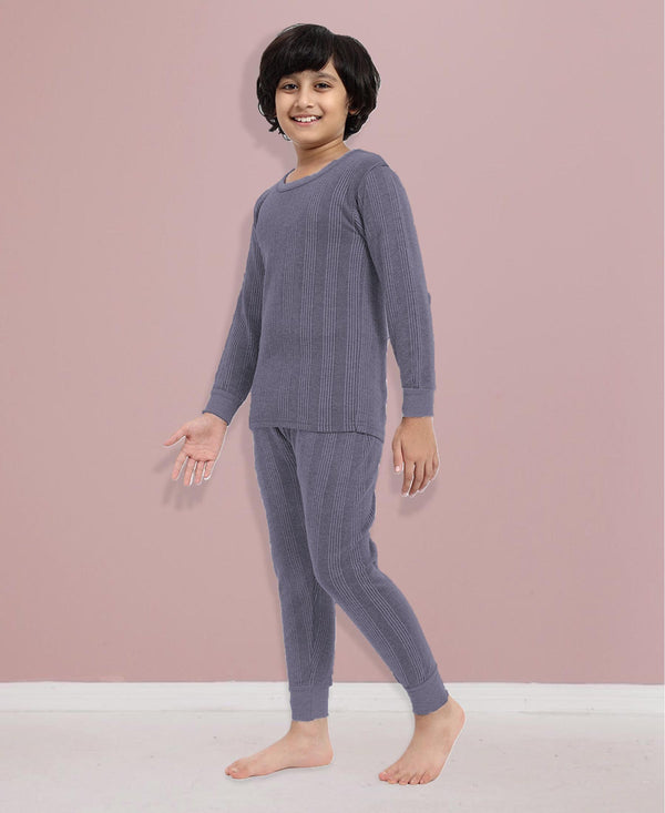 T.T. Elite Kids Light Weight Thermal Set With Polyfill Sandwich Technology - Navy Melange