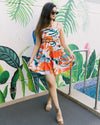 Garden Party Orange Tropical Dress
