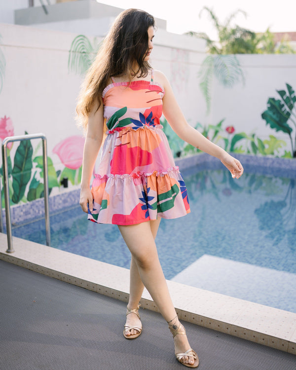 Garden Party Pink Tropical Dress