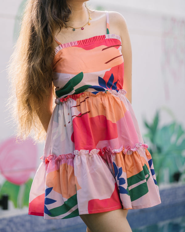 Garden Party Pink Tropical Dress