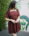 Brown floral dress
