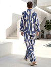 Blue abstract flow co ord