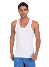 T.T. Men  Super Combed Cotton G-Vest Pack Of 2 White