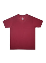 T.T Mens Maroon Regular Fit  Poly Jersey V-Neck Half Sleeve T-Shirt