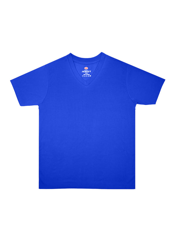 T.T. Mens Royal Blue Regular FitPoly Jersey V-Neck Half Sleeve T-Shirt