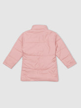 HiFlyers Girls Regular Fit | Polyster |Fluffy Full Sleeves |Quilted Insulation|High Neck Stand Collar|Zipper Jacket -Pink