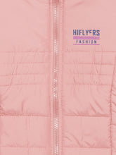 HiFlyers Girls Regular Fit | Polyster |Fluffy Full Sleeves |Quilted Insulation|High Neck Stand Collar|Zipper Jacket -Pink