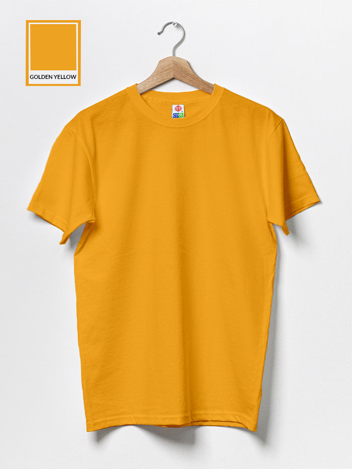T.T. Men'S Eco Friendly (Cotton Rich) Recycled Fabric Solid Regular Fit Round Neck T-Shirt Pack Of 4 -Yellow-Green-Teel-Orange