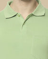 T.T. Men'S Solid Sinker Polo Tshirts With PocketGreen