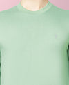 T.T. Men Green Cotton Polyster Regular Fit Solid Sweatshirt Style Tshirt