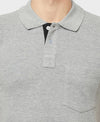 HiFlyers Men'S Solid Tshirts With Pocket Grey