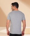 HiFlyers Men Slim Fit Self-Design Premium Rn Tshirts Grey Melange