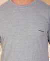 HiFlyers Men Slim Fit Self-Design Premium Rn Tshirts Grey Melange