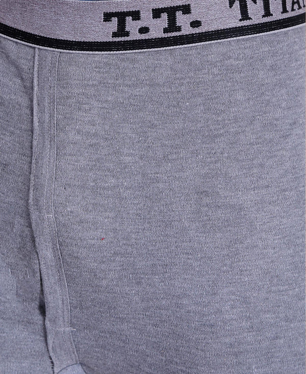 T.T. Mens Grey Slim FitSolid Titanic Thermal Trouser
