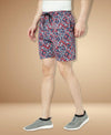 T.T. Mens Cotton Regular FitPrinted Bermuda Shorts With ZipperGrey Red