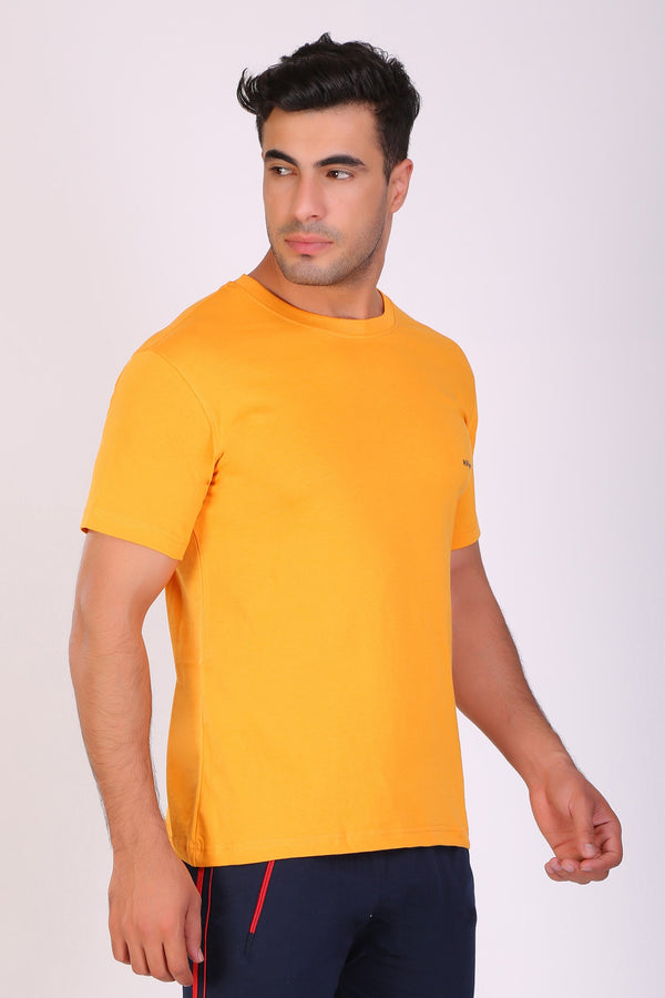 Buy Men Round Neck Gold T-shirt At ₹333: TT Bazaar – T T Bazaar