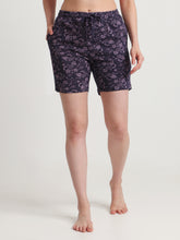 Hiflyers Women Regular Fit Cotton Printed Short -Purple